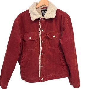 BDG Men's Urban Outfitters Red Corduroy Barn Jacket Sherpa Fesitval Gorpcore  M